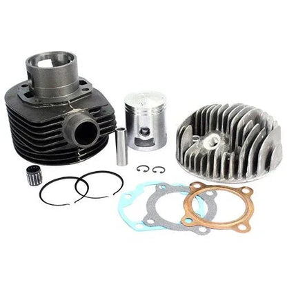 Cylinder piston head kit with cylinder, piston, head, rings, and gaskets