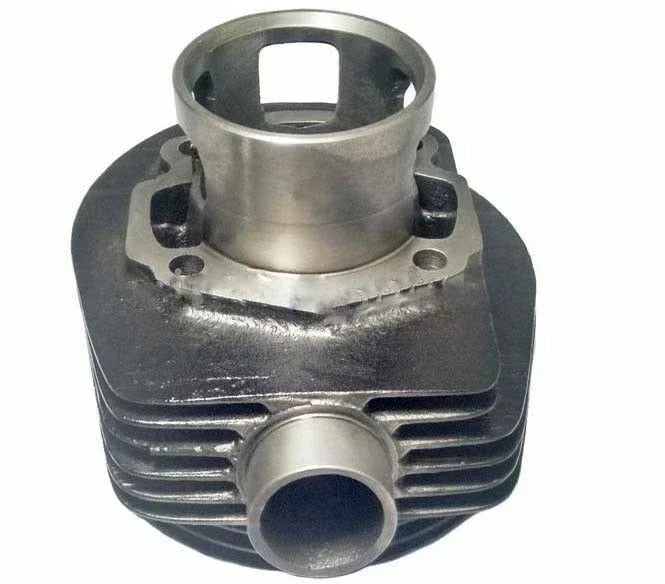 Metal cylinder component with mounting lugs and intake port, piston kit part