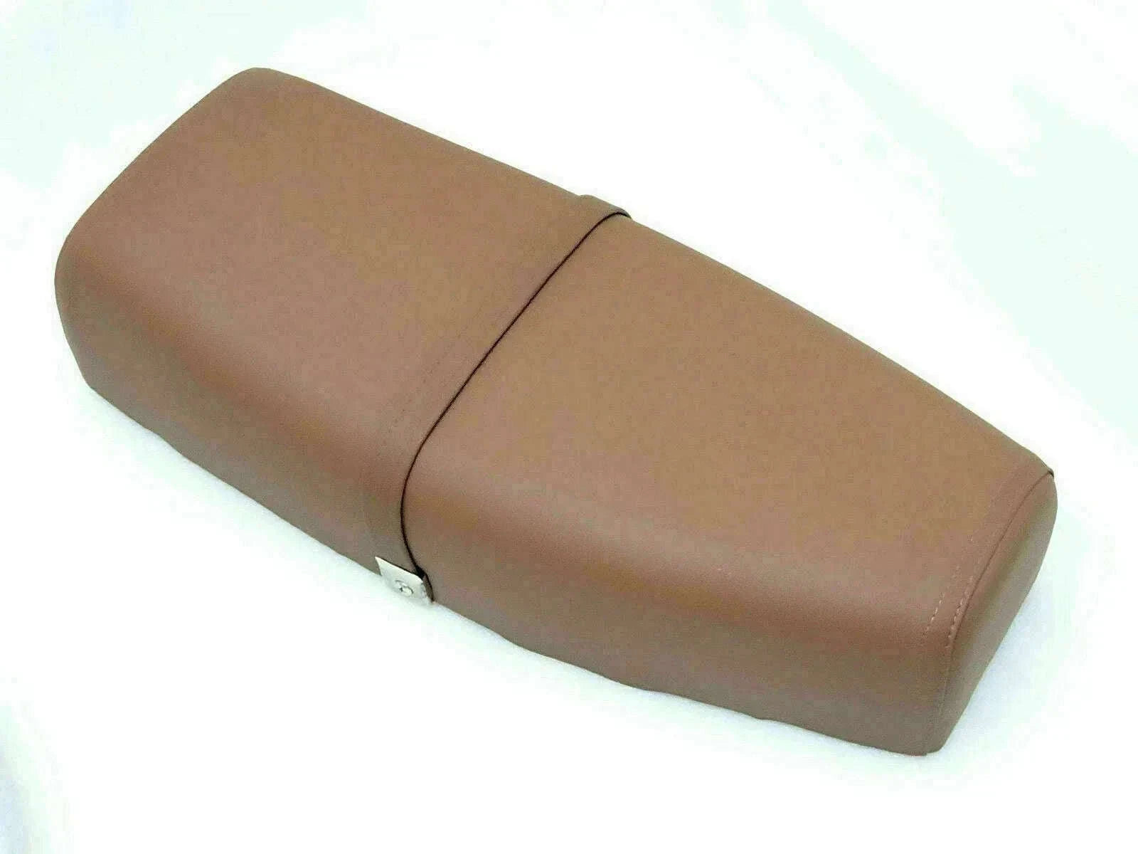 Brown Vespa single seat saddle with back lock mechanism