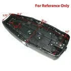 Motorcycle seat saddle base underside in dark color with screw holes and raised details