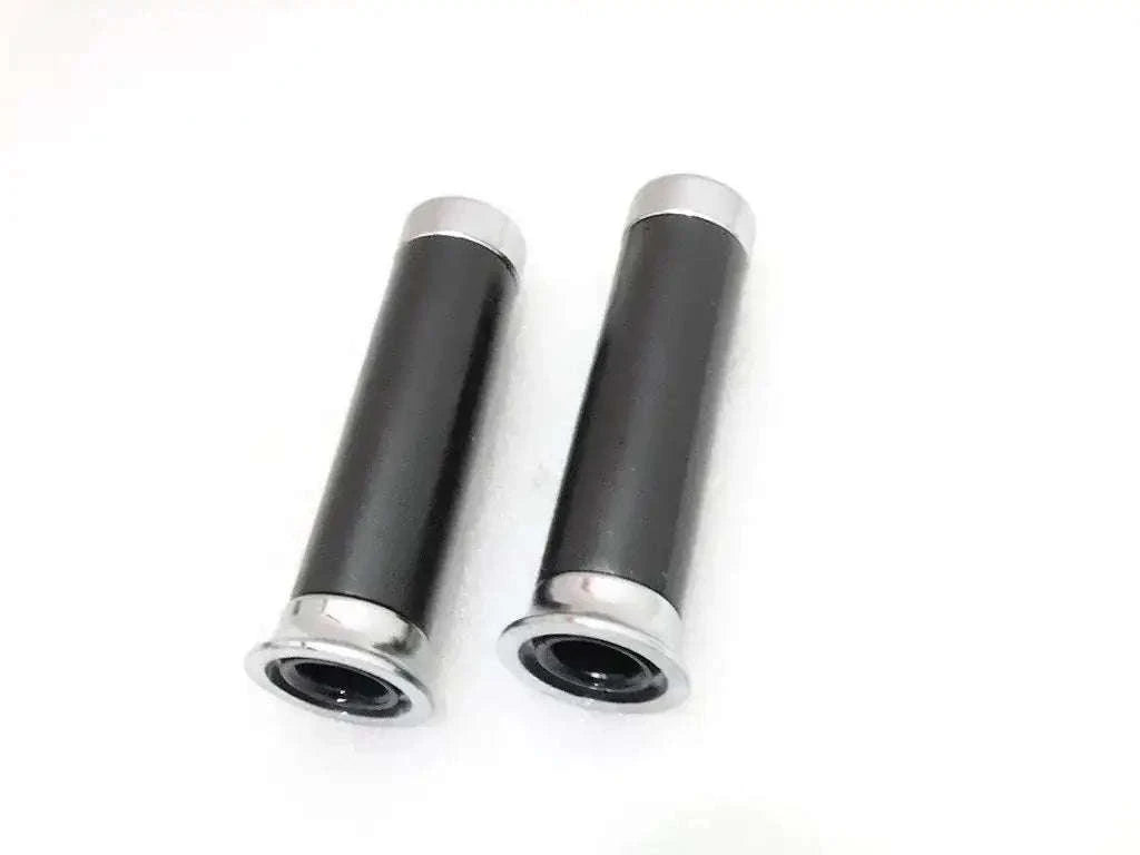 Vespa PX LML black handlebar grips with chrome caps