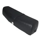 Vespa seat saddle standard black, angled view with side bracket tab