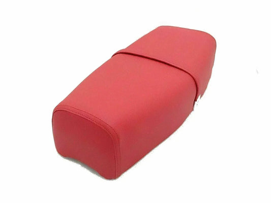 Vespa PX single seat saddle in red, made of durable leather, designed for comfortable seating on scooters