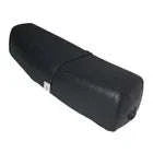 Vespa seat saddle standard black, angled view with side bracket tab