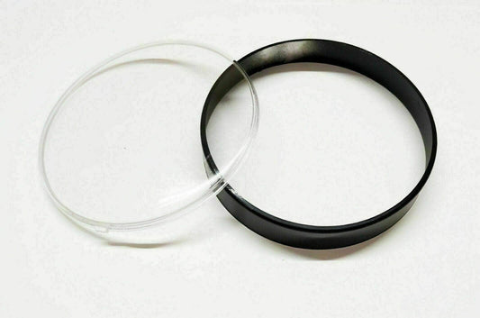 Black plastic speedometer lens rim kit with clear lens cover