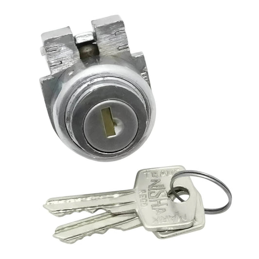 Metal steering lock cylinder with two keys and key ring