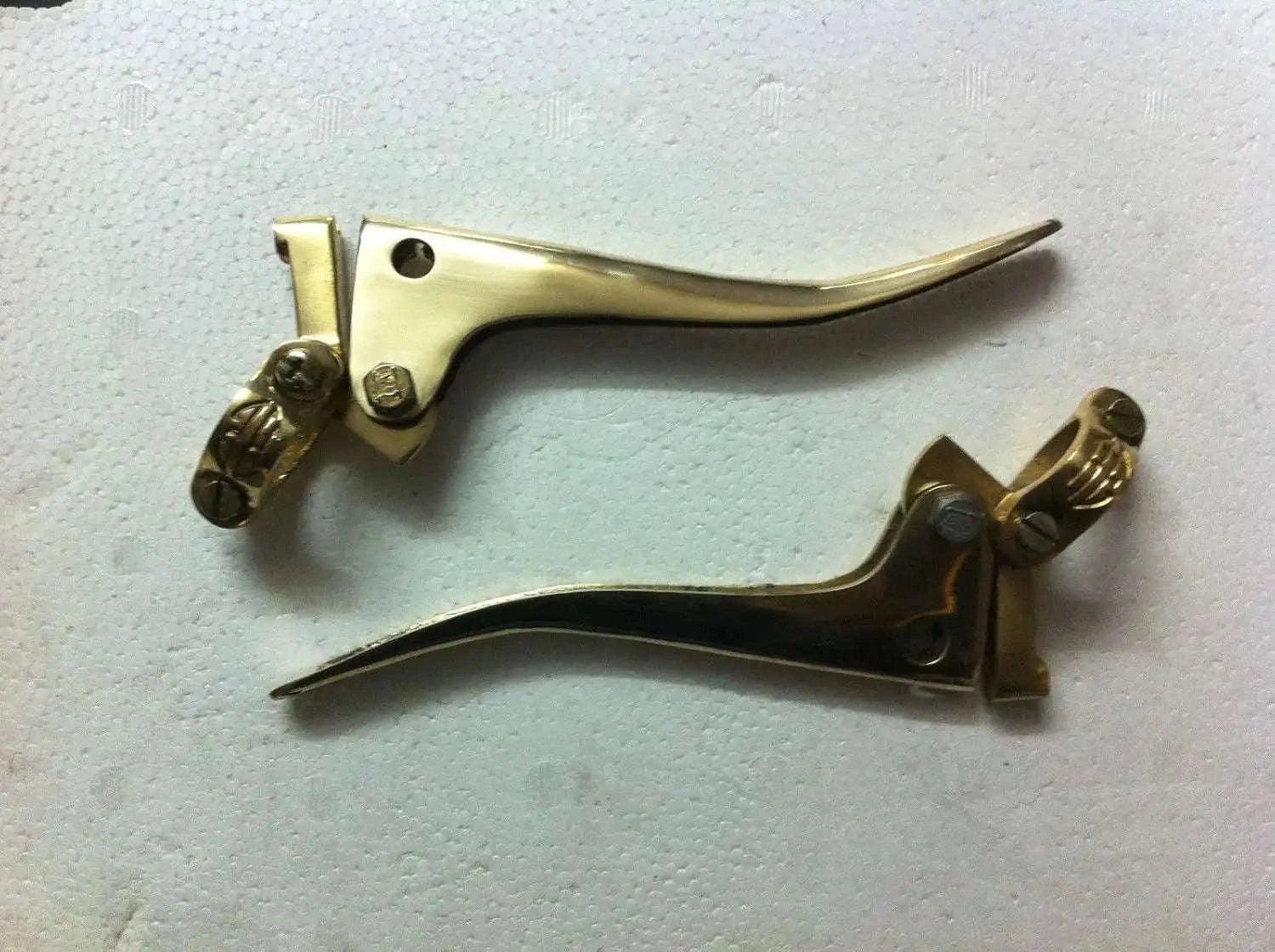 Vintage brass brake clutch levers, old model, two lever pieces