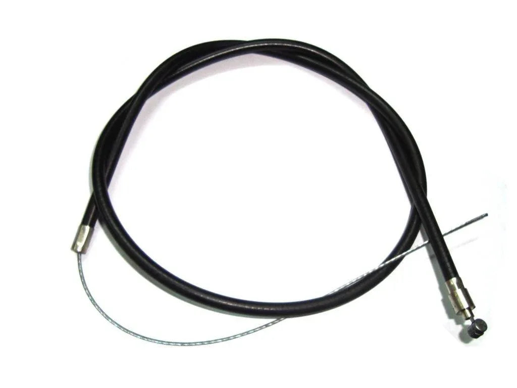 Decompressor cable with black housing and metal end fittings