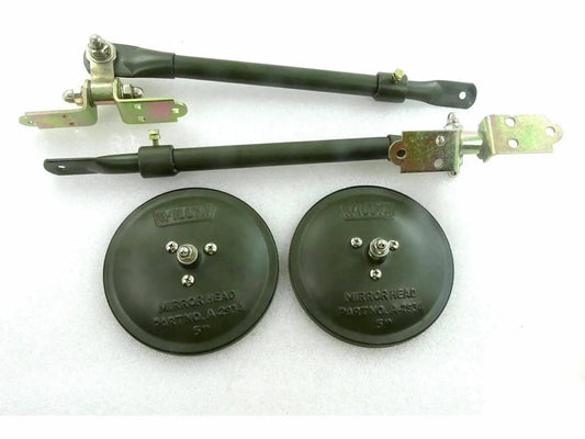 Pair Of Adjustable Arm Mirror Bracket Kit 5" Mirror for Vintage Jeep Willys - StellerGear