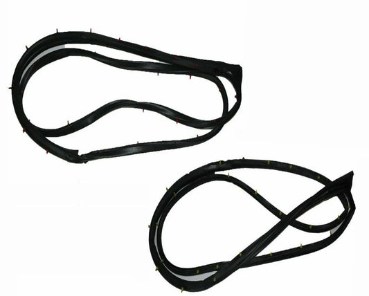 Black rubber door weatherstrip seal set with clips