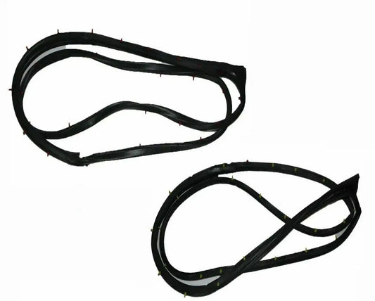 Black rubber door weatherstrip seal set with clips