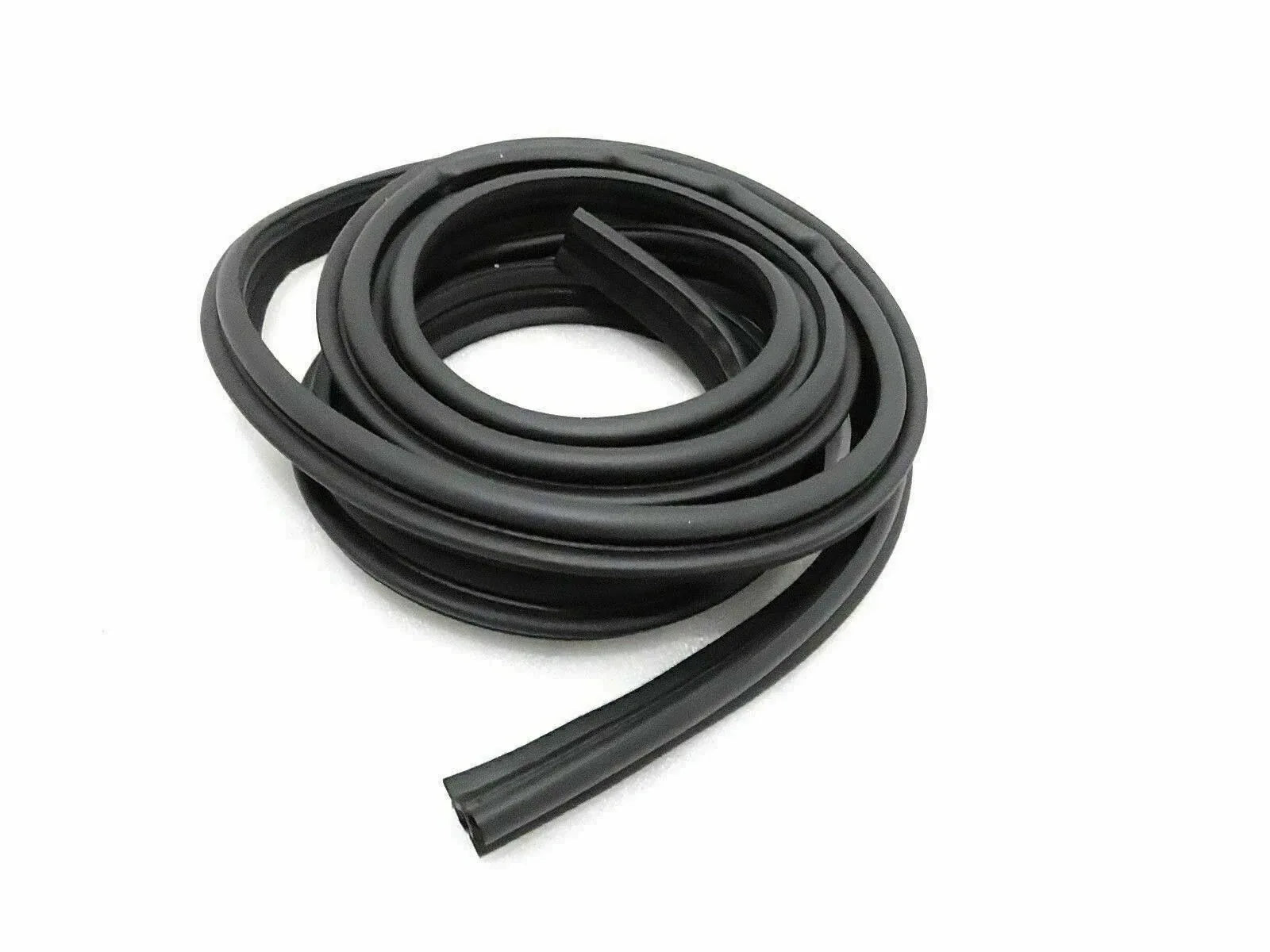 Black rubber tailgate weather seal strip, flexible looped length