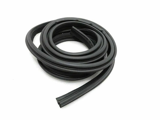 Black rubber tailgate weather seal strip, flexible looped length