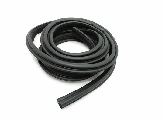 Black rubber tailgate weather seal strip, flexible looped length