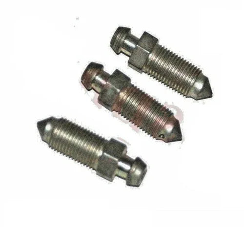 Wheel cylinder bleeder screw set of 3 with threaded metal valves