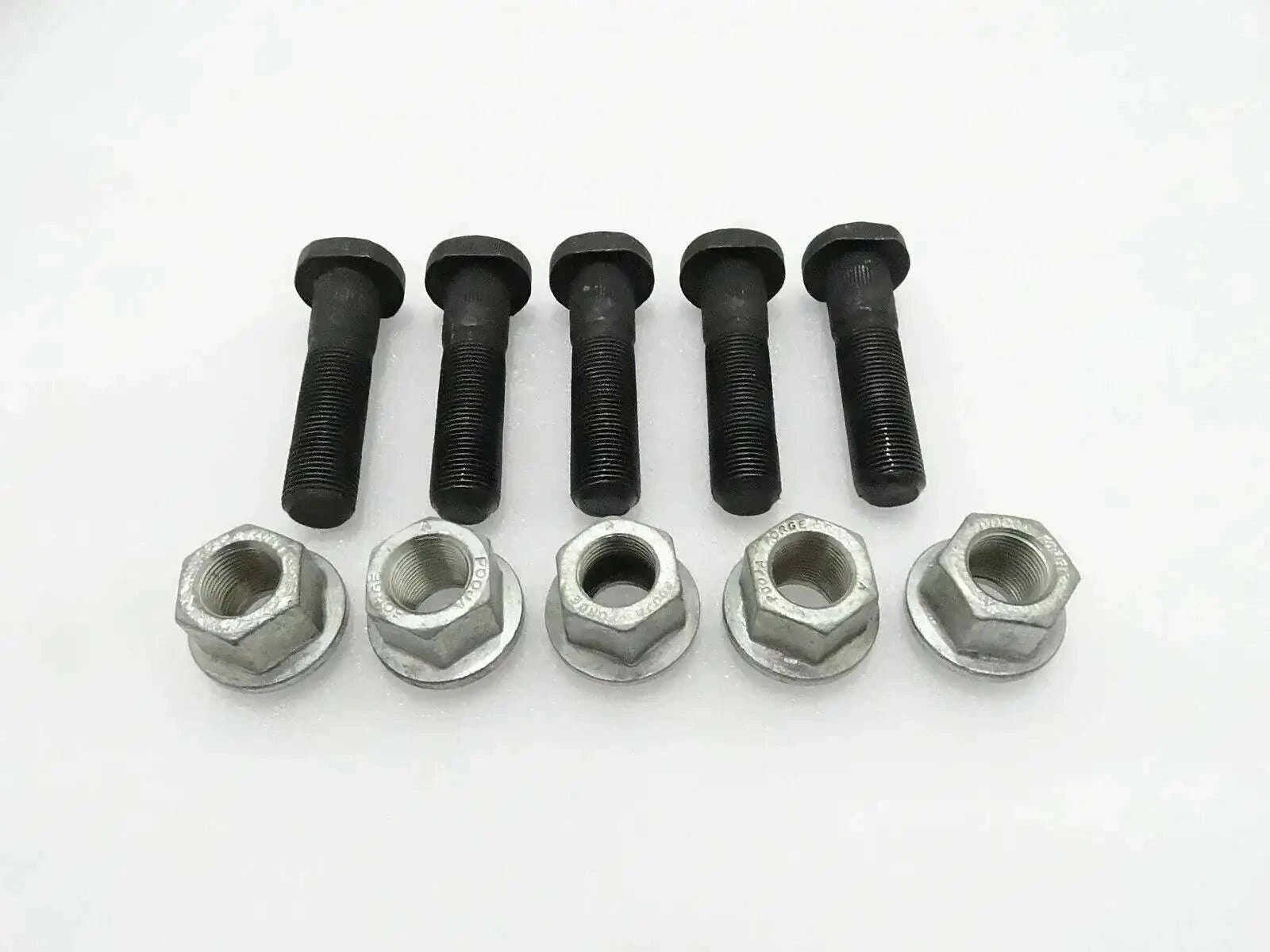 Wheel nut and stud set with black threaded studs and silver hex nuts