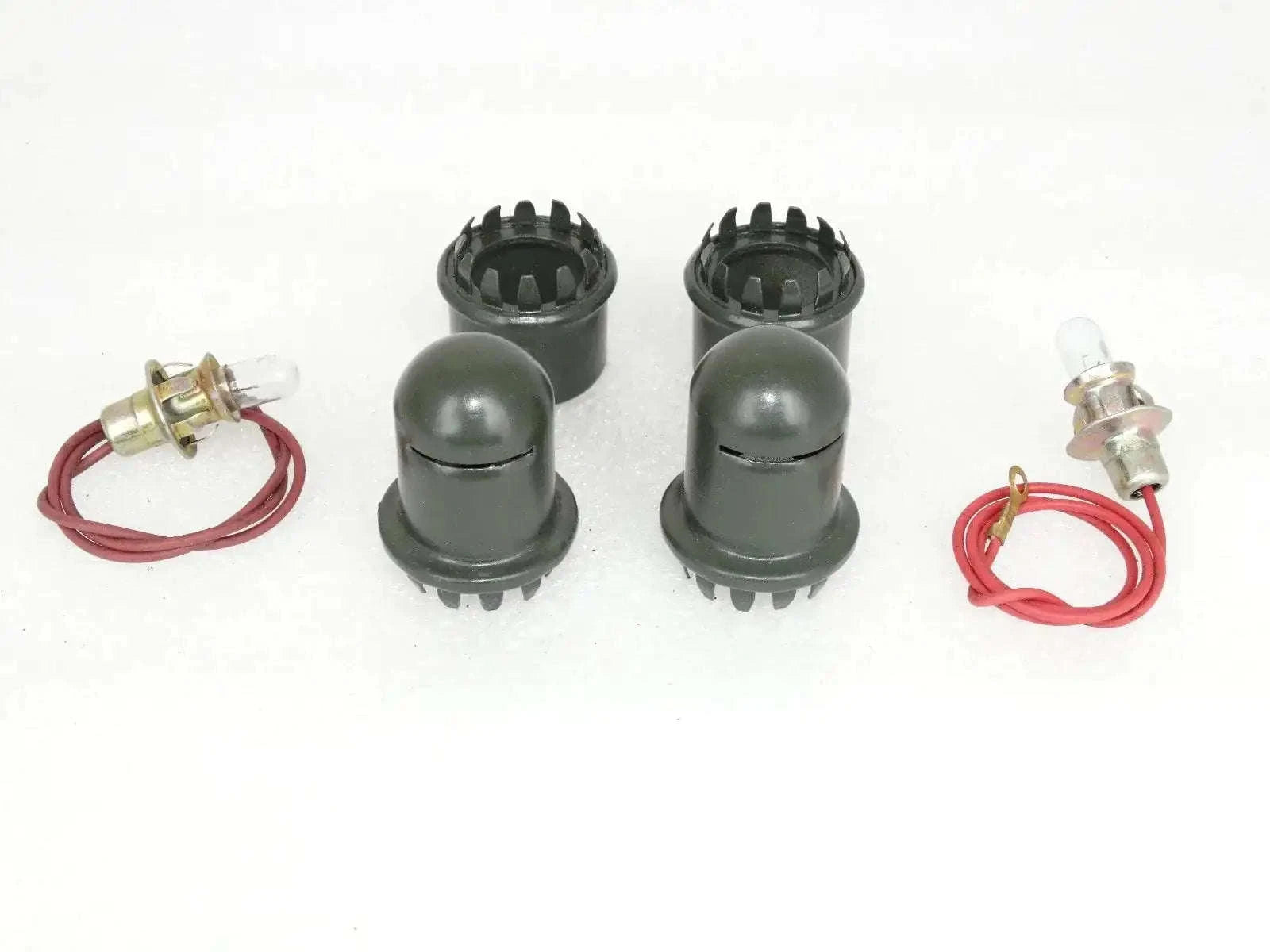 Dashboard map reading light pair with bulbs and red wiring leads