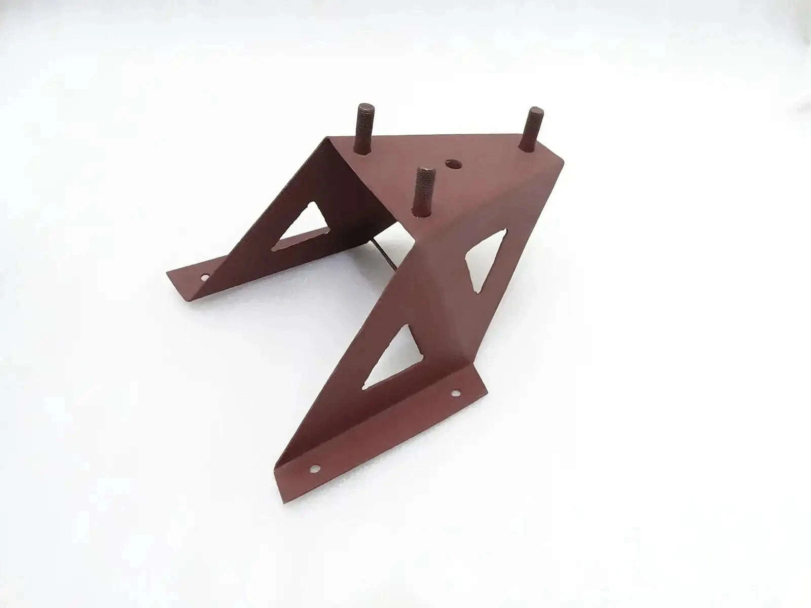 Spare wheel carrier stand bracket, rust-brown metal, ready to paint