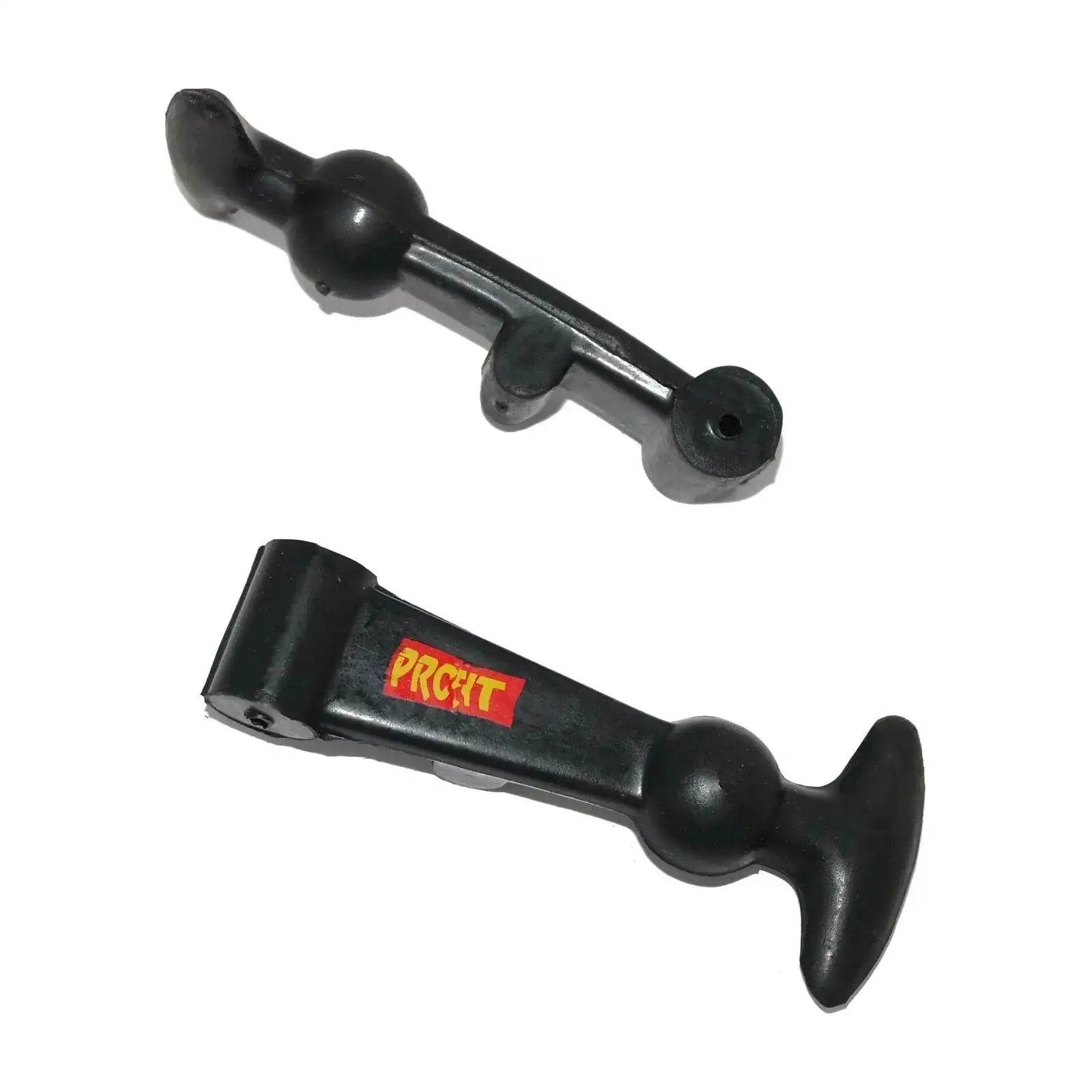 Rubber bonnet panel fastener catch strap holder set, black rubber hook and clamp pieces