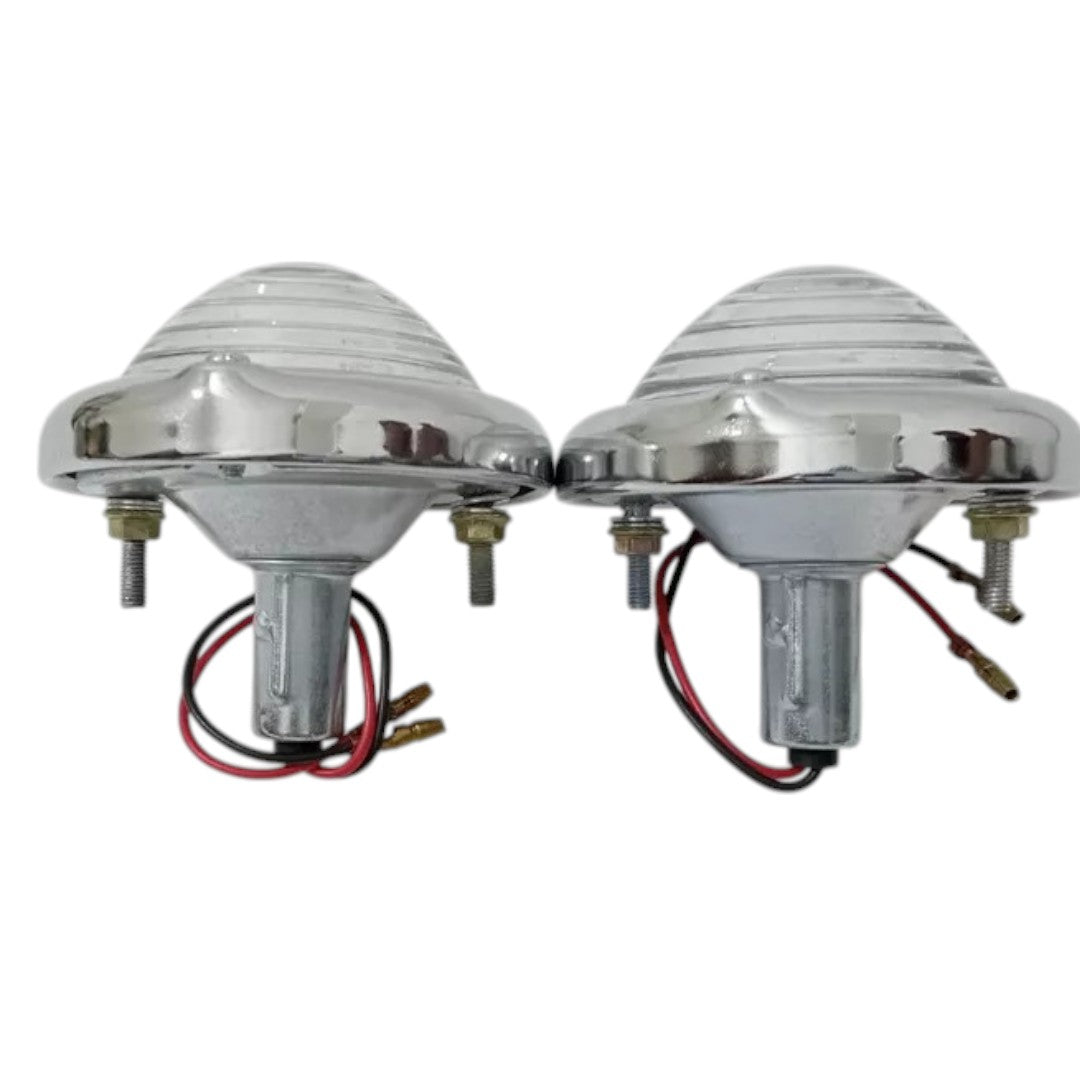Willys Jeep clear signal lights with chrome housing for enhanced visibility during driving