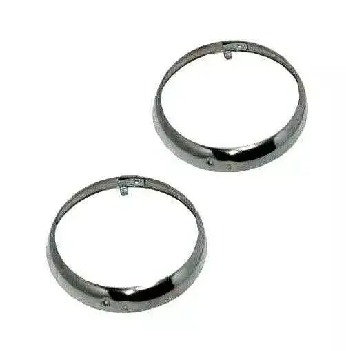 Willys Jeep headlight bezel trim retaining set in chrome finish for classic vehicle restoration