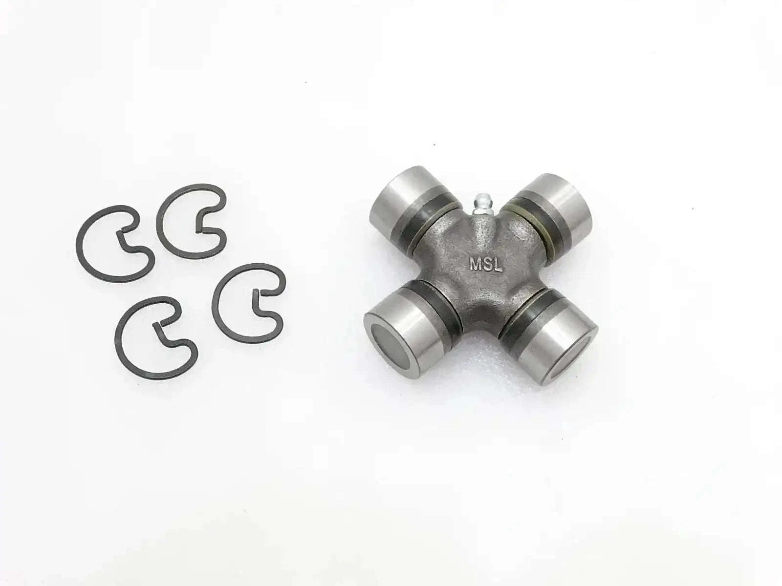 Universal drive shaft U-joint cross with four C clips, metal cross and bearing caps
