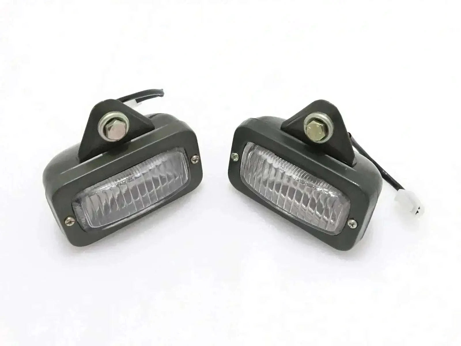 Pair of military Jeep parking lights with rectangular clear lens