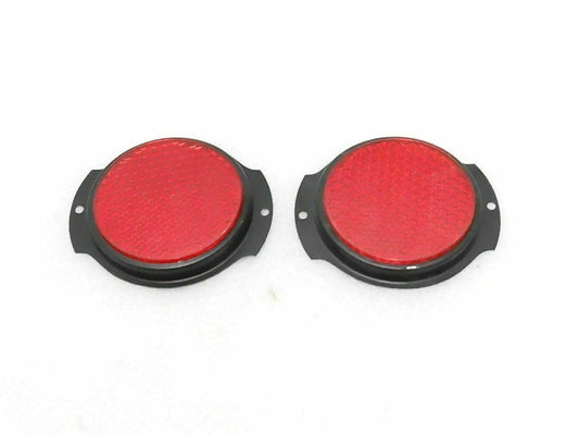 Willys Jeep red reflectors pair with black bezel for enhanced visibility and style