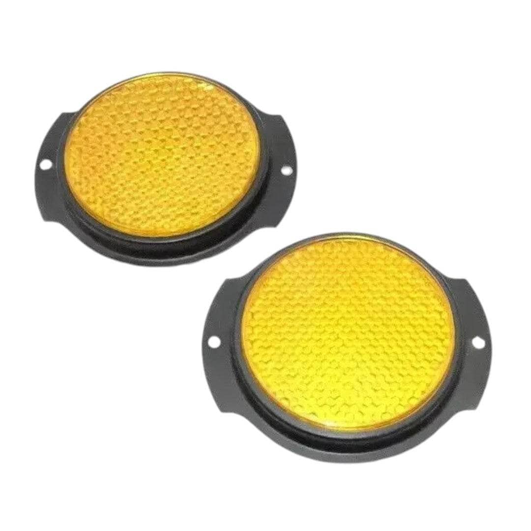 Willys Jeep Yellow Reflector with Black Bezel for Enhanced Visibility