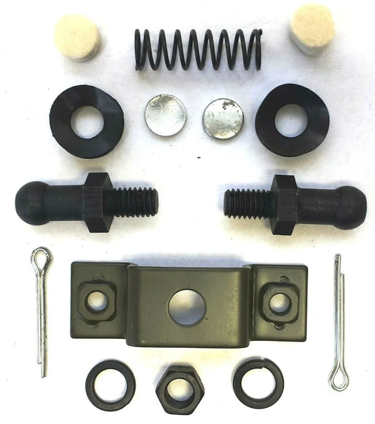 Clutch control ball stud repair kit parts: shafts, springs, washers, nuts, pins