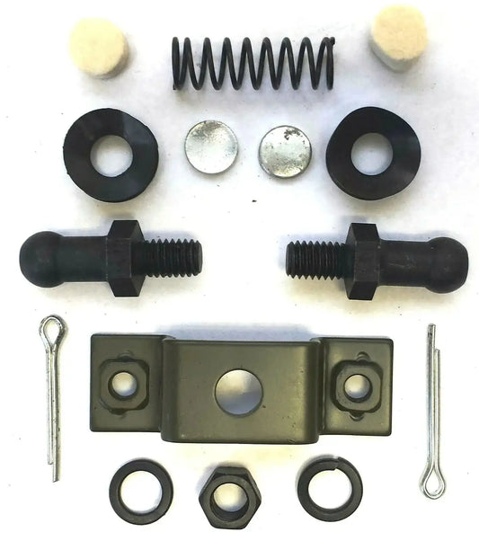 Clutch control ball stud repair kit parts: shafts, springs, washers, nuts, pins