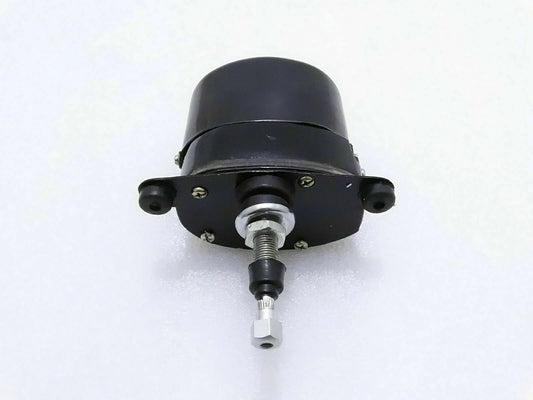 12V universal windscreen wiper motor with black housing and output shaft