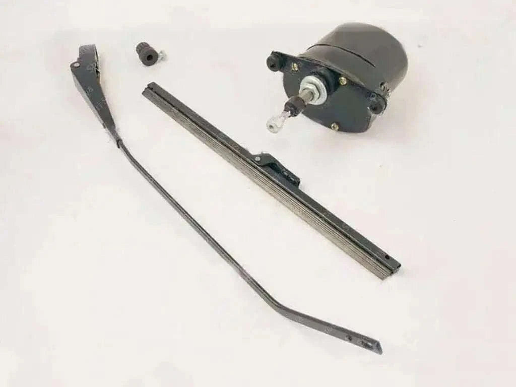 12V windshield wiper motor and blade kit with mounting hardware