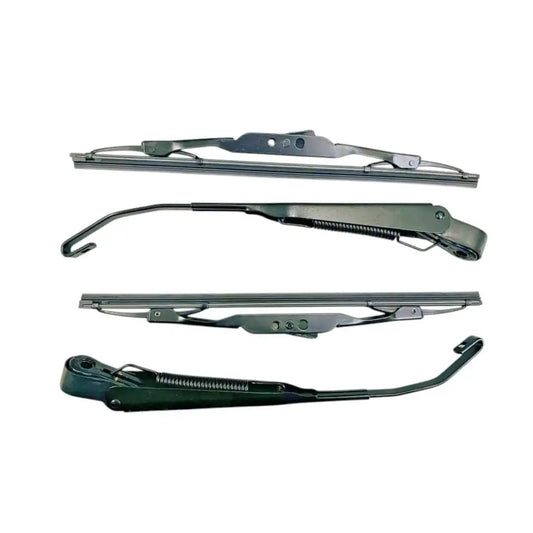 Windshield wiper blade and arm kit, durable metal construction, designed for efficient wiper windshield performance