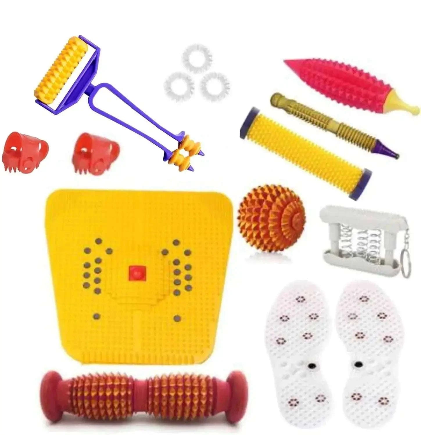Wooden Foot Roller Acupressure Magnetic Stress Mat Kit for relaxation