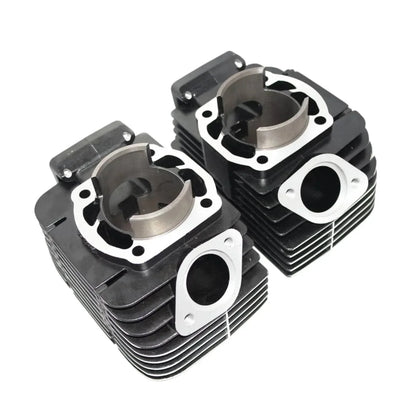 Cylinder piston replacement kit with two black cylinders and piston assemblies