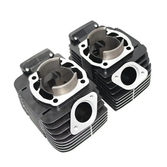 Cylinder piston replacement kit with two black cylinders and piston assemblies