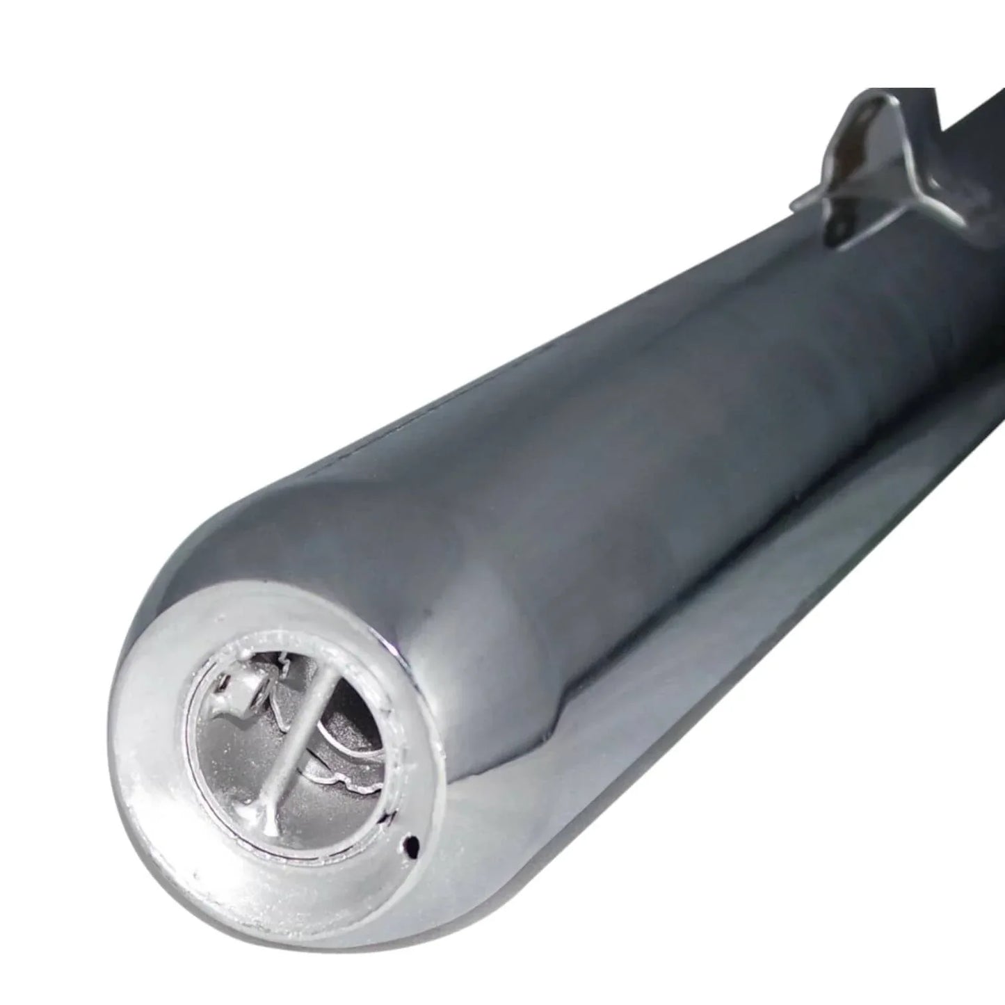 Yamaha RX 100 exhaust silencer muffler with sleek stainless steel finish for enhanced performance