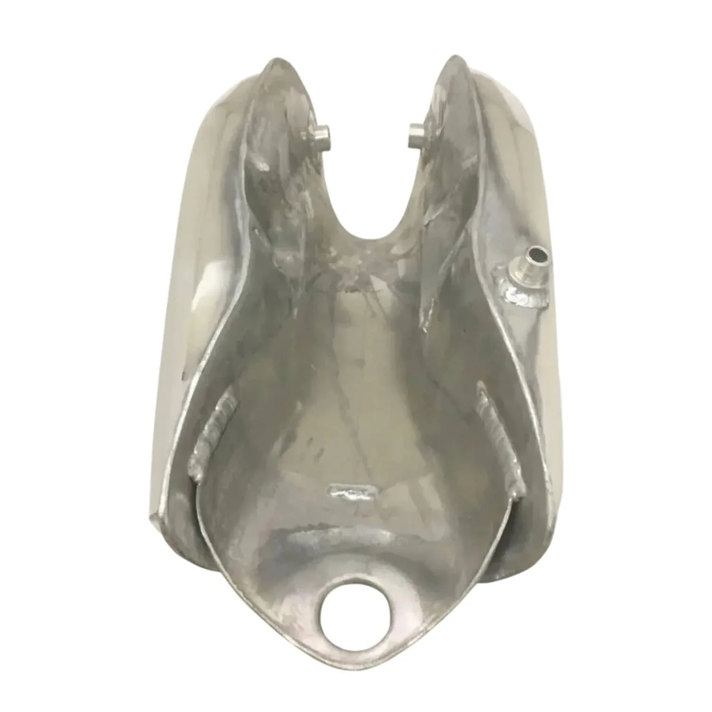 Yamaha YZ125 aluminum gas tank with streamlined design for improved performance