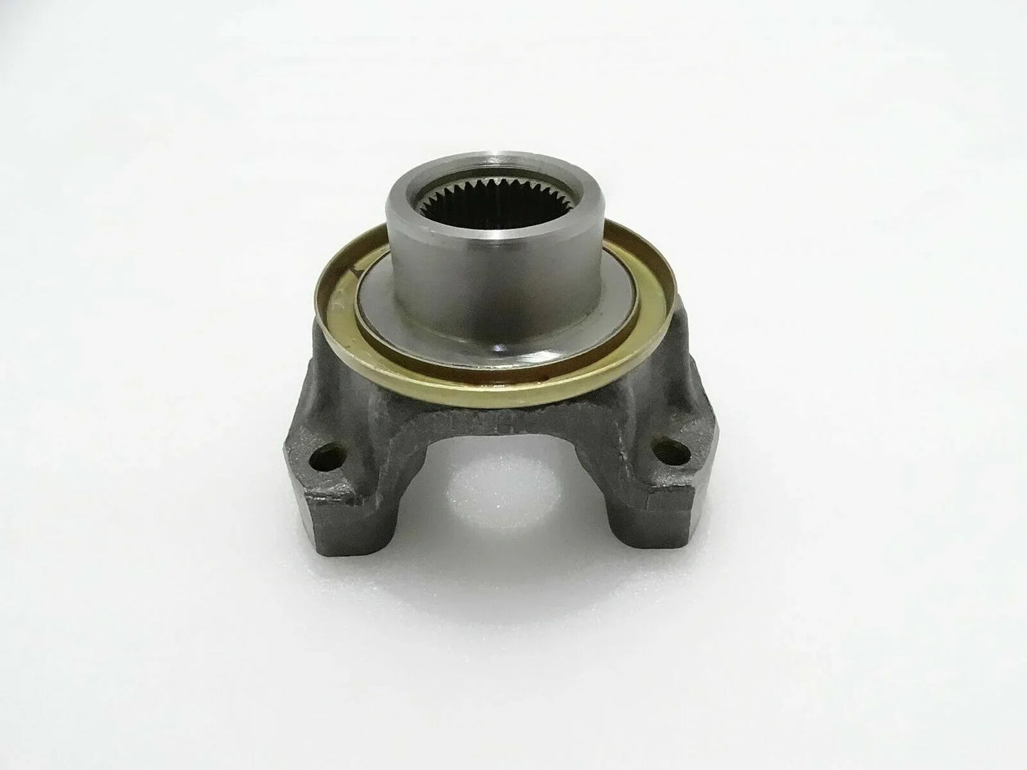 Yoke flange for JCB backhoe, steel, precision-engineered for durable performance in heavy machinery.