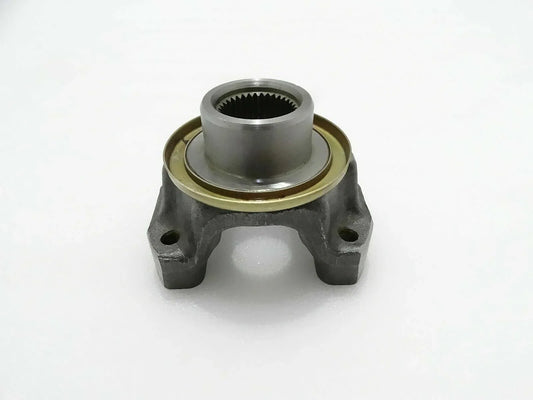 Yoke flange for JCB backhoe, steel, precision-engineered for durable performance in heavy machinery.